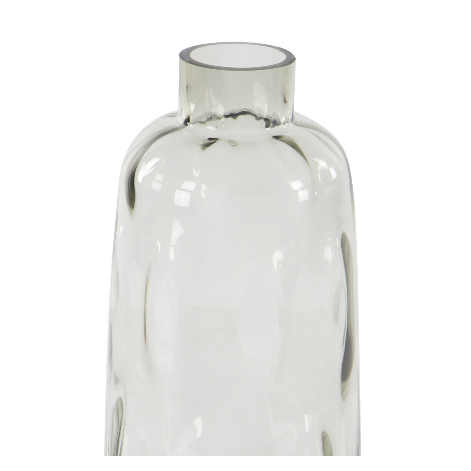 Rennifer Smoked Gray Glass Table Vase, 12" H x 6" W x 6" D