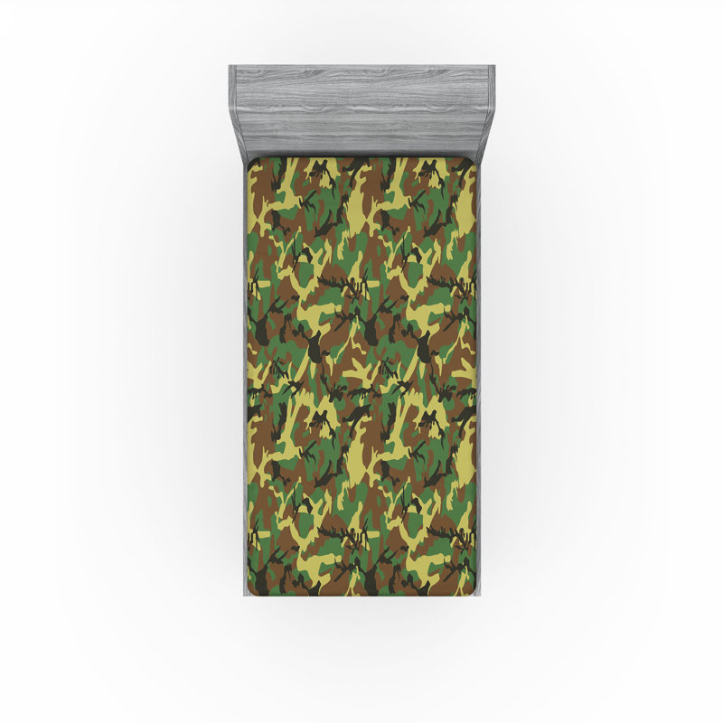 Ensemble de 2 draps-housses Ambesonne Camo, Ensemble literie pour lit simple