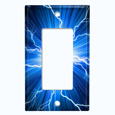 Couvercle de prise de courant en métal (bleu clair - culbuteur simple)
