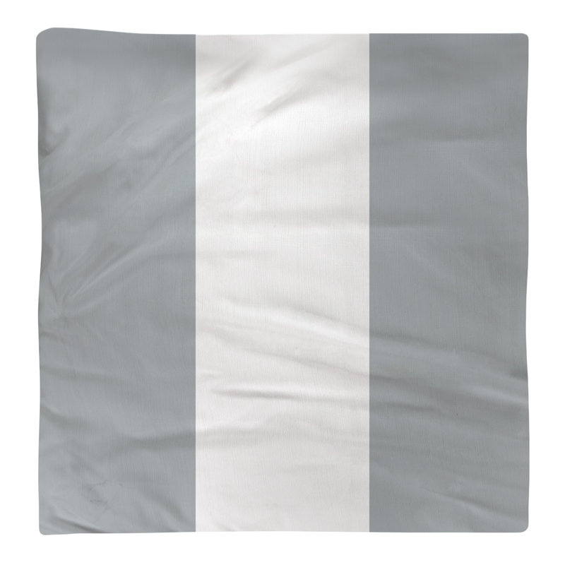 Cotton Striped Square Napkin, Silver/White