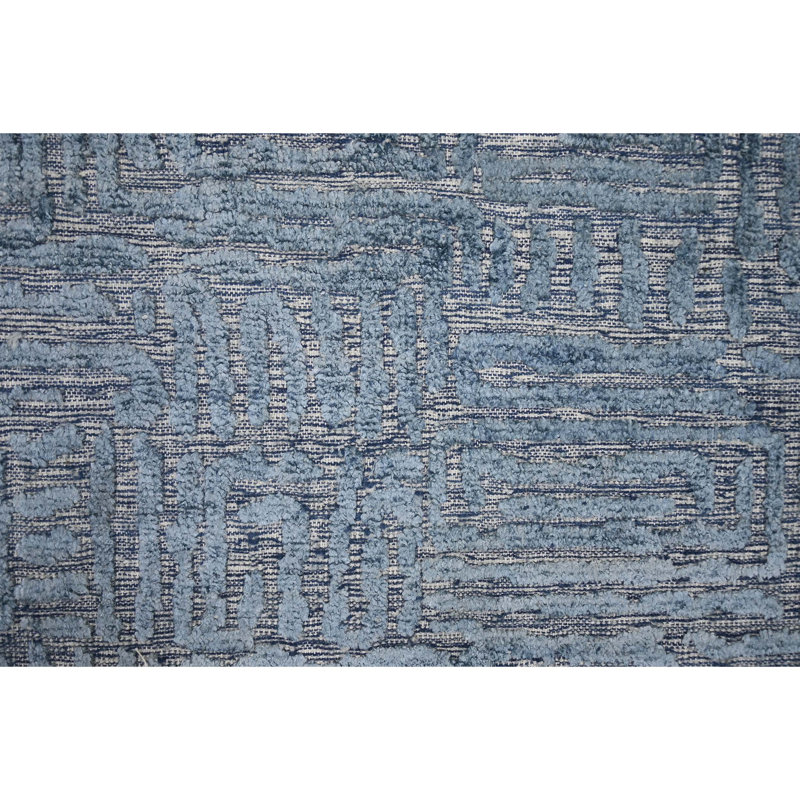 Patchwork Area Rug in Blue/Gray, Rectangle 8' x 10'