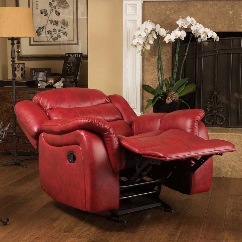 Fauteuil inclinable en similicuir, Rouge sang de bœuf