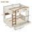 Queen over Queen Bunk Bed with Storage Drawers, Shelves & Hooks, Solid Wood, No Box Spring, Beige&Natural-254440742