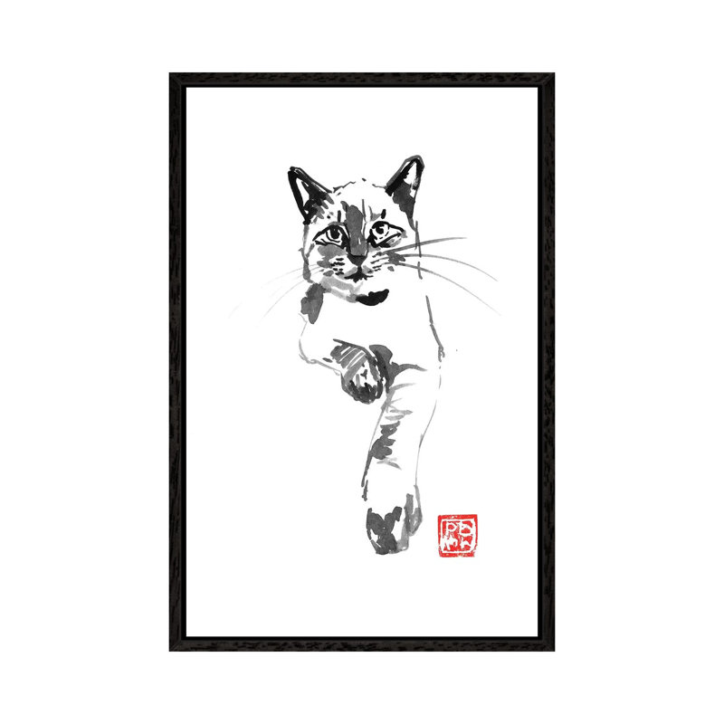 On The Bed by Péchane - Print on Canvas, Black Framed, 66.04 cm H x 45.72 cm W