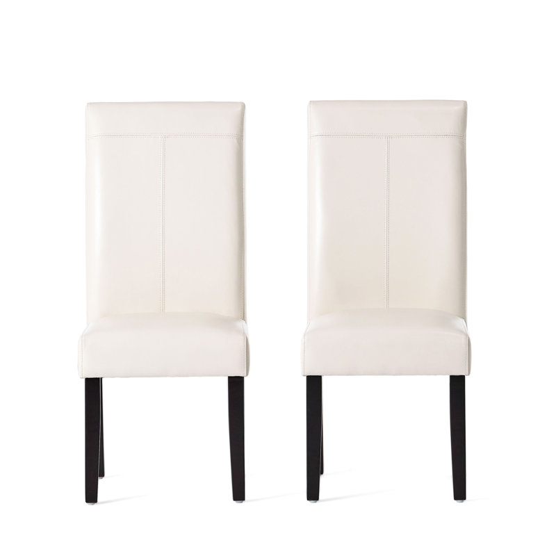 Licha 18.55'' H Faux Leather Upholstered Dining Chair, Ivory