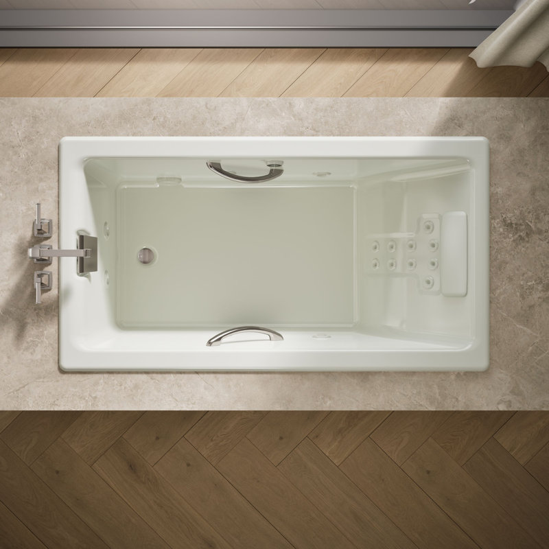 Tea-for-Two 66" x 36" drop-in whirlpool bath, Dune