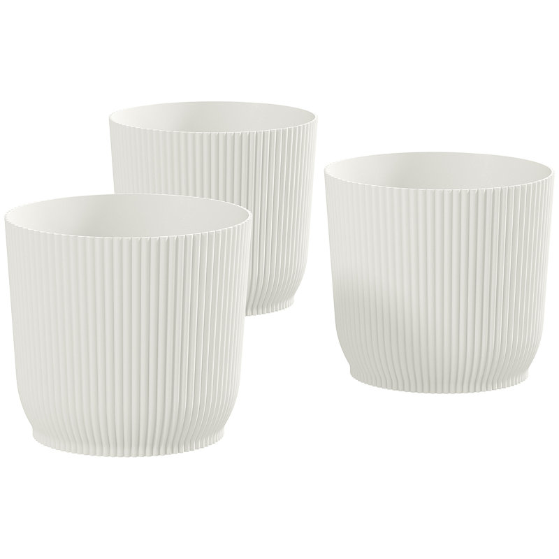 Planter, White, Set of 3
