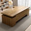 Bureau de direction en bois massif en forme de L avec tiroirs-1374036360