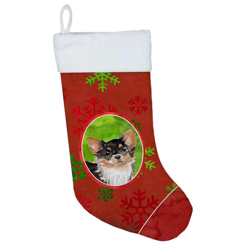 Chaussette de Noël, Chihuahua à poils longs