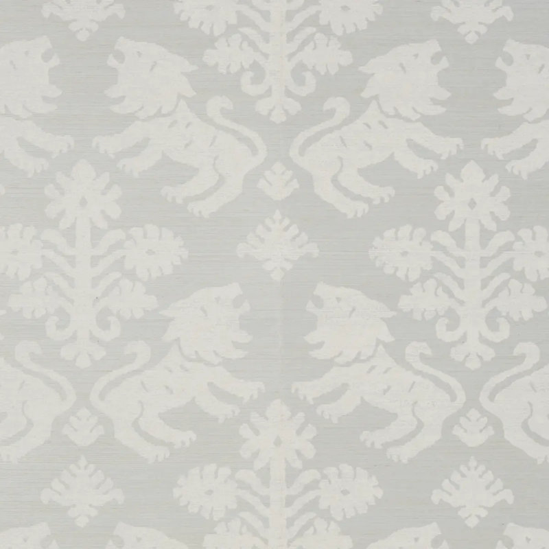Papier peint Regalia Sisal, Ivoire sur argent