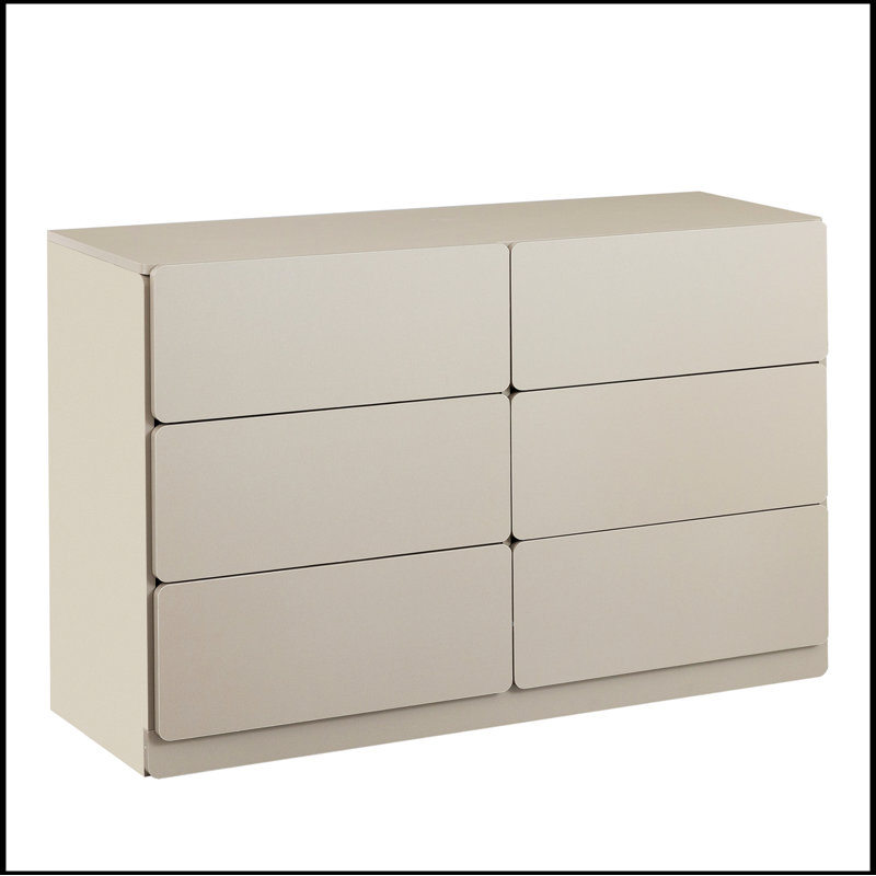 Commode 6 tiroirs Marietta, Blanc