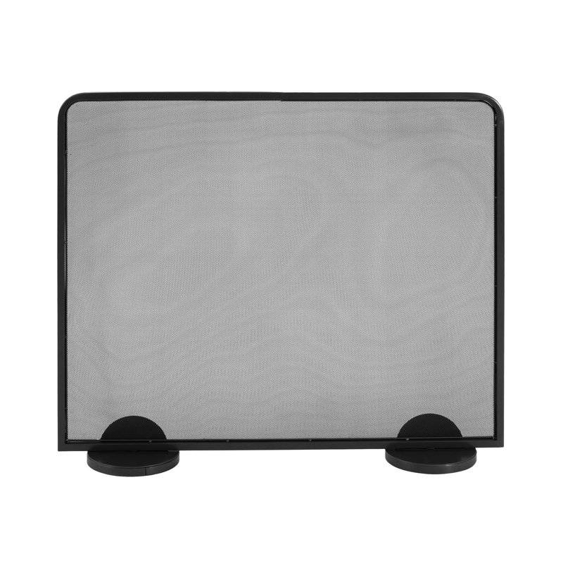 Pare-étincelles traditionnel en métal Erick de 97 cm de large avec grille anti-étincelles renforcée en fer., Noir