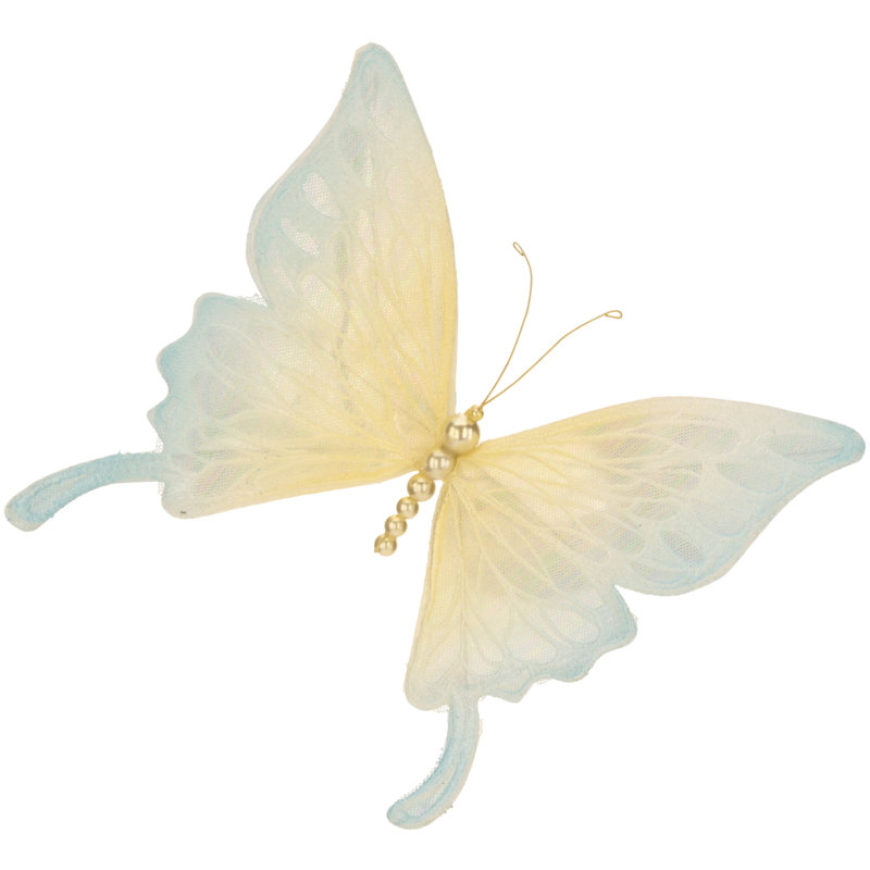 Fancy Butterfly On Clip - 10 X 2.5 Inches Set Of 6