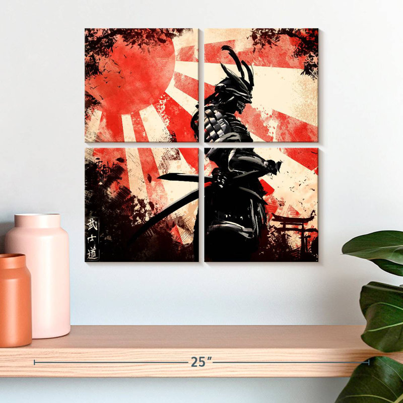 Leisha Samurai Holding Katana, 18'' H x 18'' W
