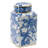 5.5x5.5x10.5" Blue and White Porcelain Lidded Jar