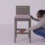 Ojai 40'' Acacia Outdoor Bar Stool with Cushion