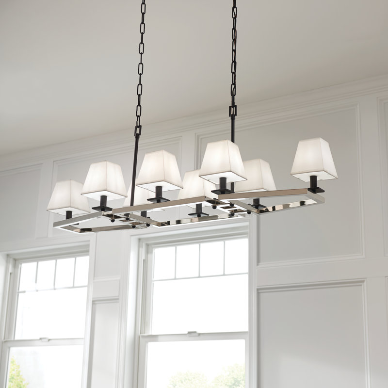 8 - Light Classic / Traditional Chandelier, Polished Nickel