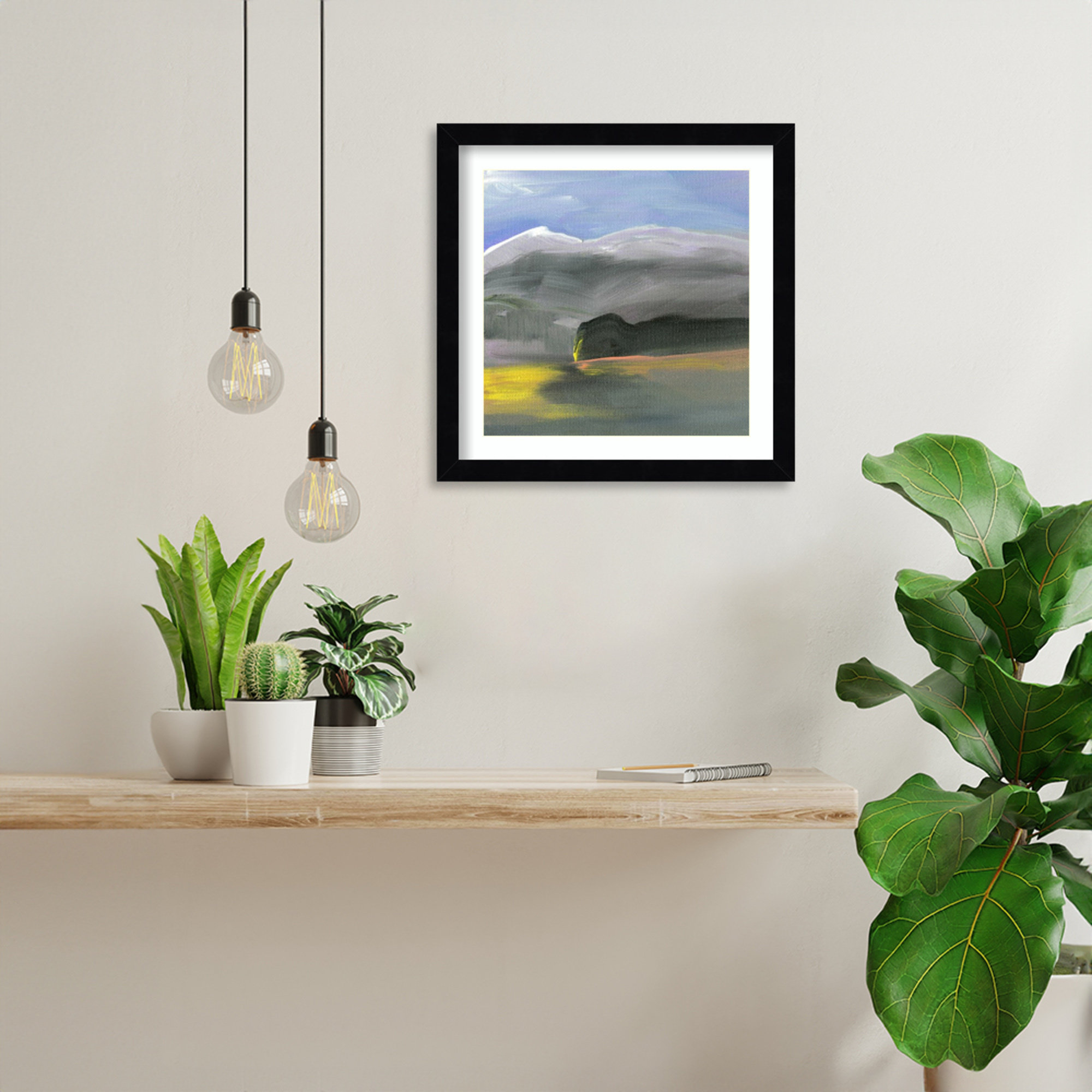 Before A Shift by Karen Suderman Wood Framed Wall Art Print, Black, 13" H x 13" W