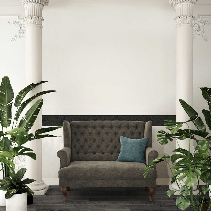 Farina 5m x 13cm Textured Matte Peel and Stick Wallpaper Border, Metallic