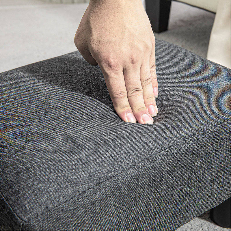 Linen Covered Charcoal Gray Foot Rest, Small For All Interior Decorations, Comfortable Covered, Home Decoration,