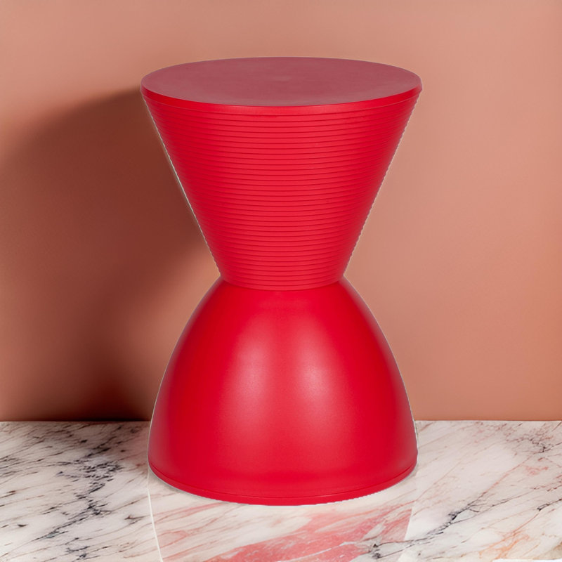 Monsserrat Round Outdoor Side Table, Red