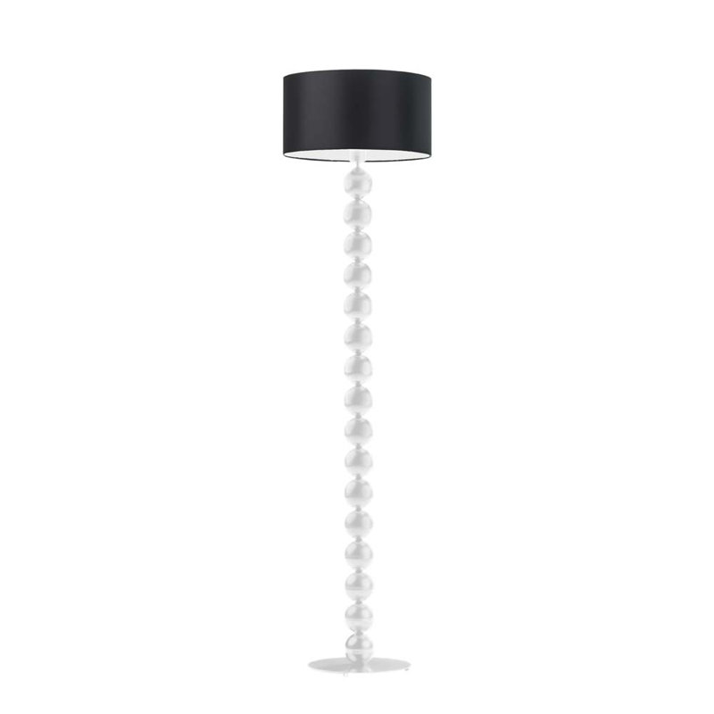 Moody 158cm Traditional Floor Lamp, White, Black