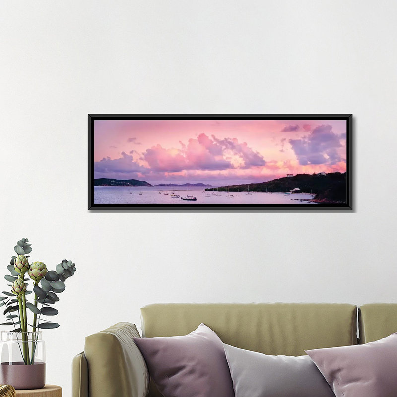 «Bateaux dans la mer, Coral Bay, Saint John, Îles Vierges américaines», reproduction de photo sur toile
