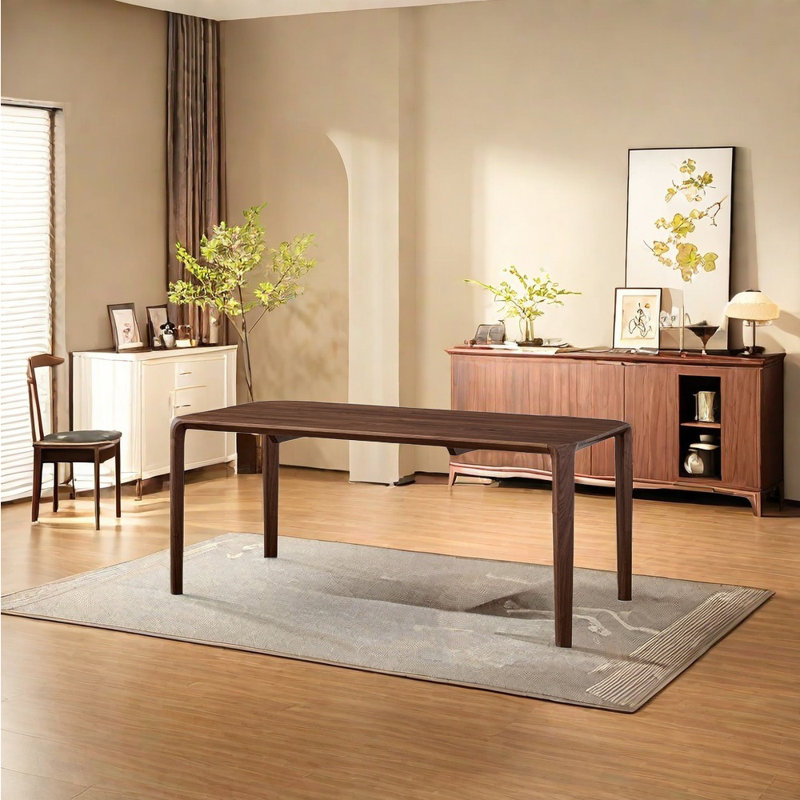 Table de salle à manger rectangulaire en bois massif, H 29,53 po x L 55,12 po x l 31,5 po