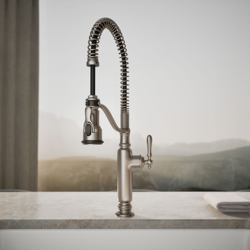 Kohler Tournant® Single Handle Semi-Professional Pre-Rinse Kitchen Faucet with Three-Function Pull Down Sprayer