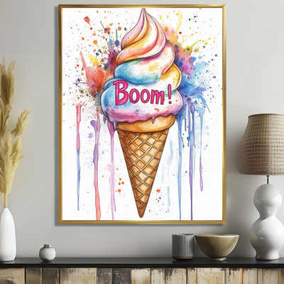 Glace pop art, décoration murale de style comique, bougie de crème glacée!