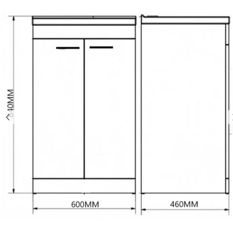 Clifton 600mm Single Bathroom Vanity with Vitreous China Basin