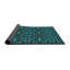 Tapis vert/mauve tissé à la machine-176014200