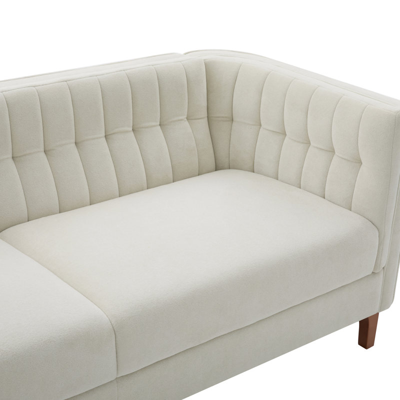 Canapé confortable en chenille de 76 pouces capitonné pour le salon