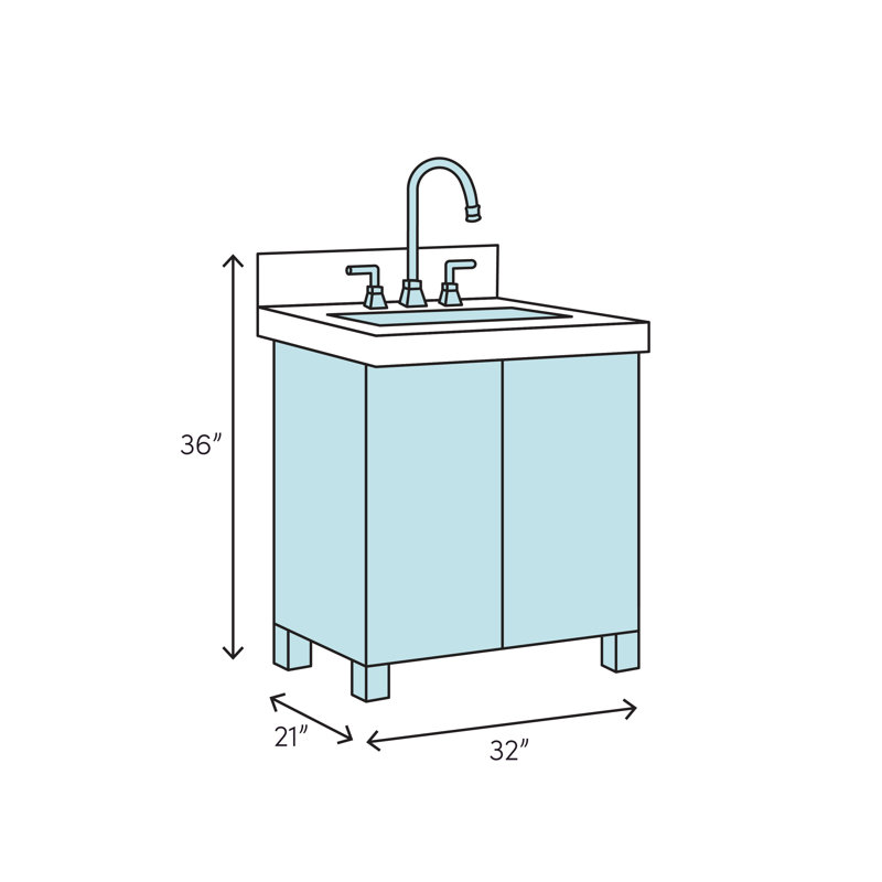 Ensemble de meuble-lavabo de salle de bain simple avec miroir 32 po Fussell
