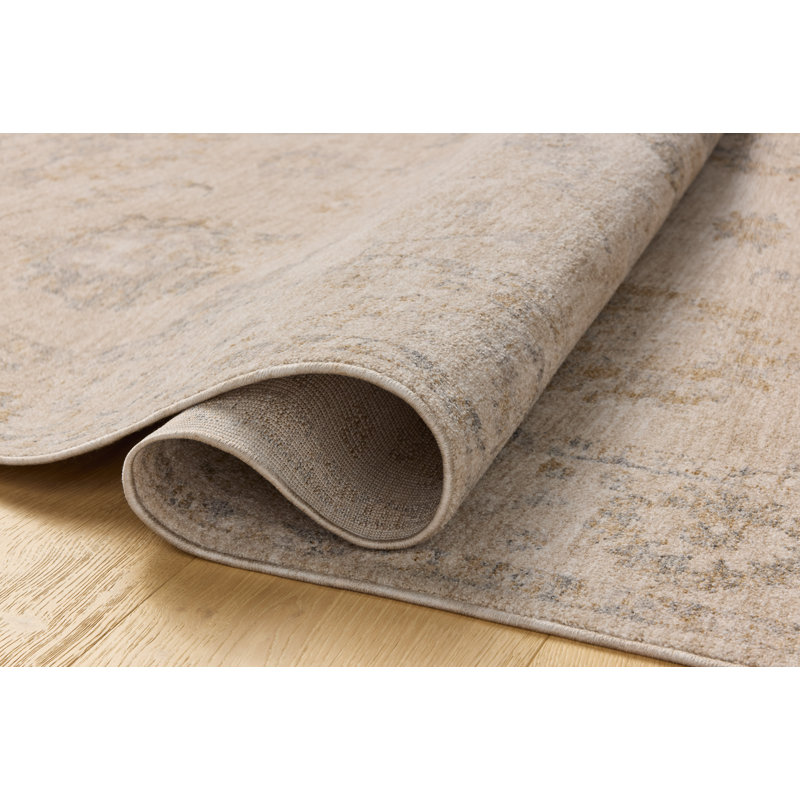 Chris Loves Julia x Loloi Louisa Oatmeal / Slate Area Rug, Rectangle 7'10" x 10'