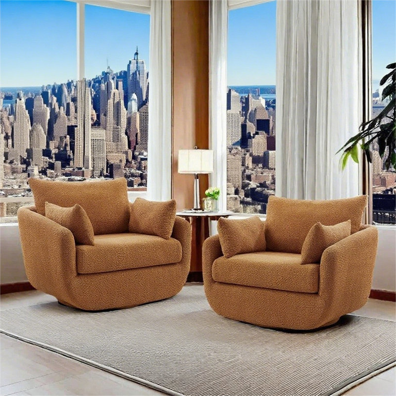Ensemble de 2 fauteuils pivotants modernes Boucle, Cari