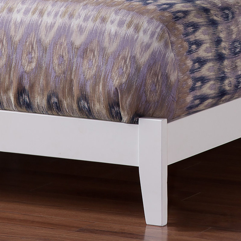 Mission Low Profile Solid Wood Platform Bed, King, White