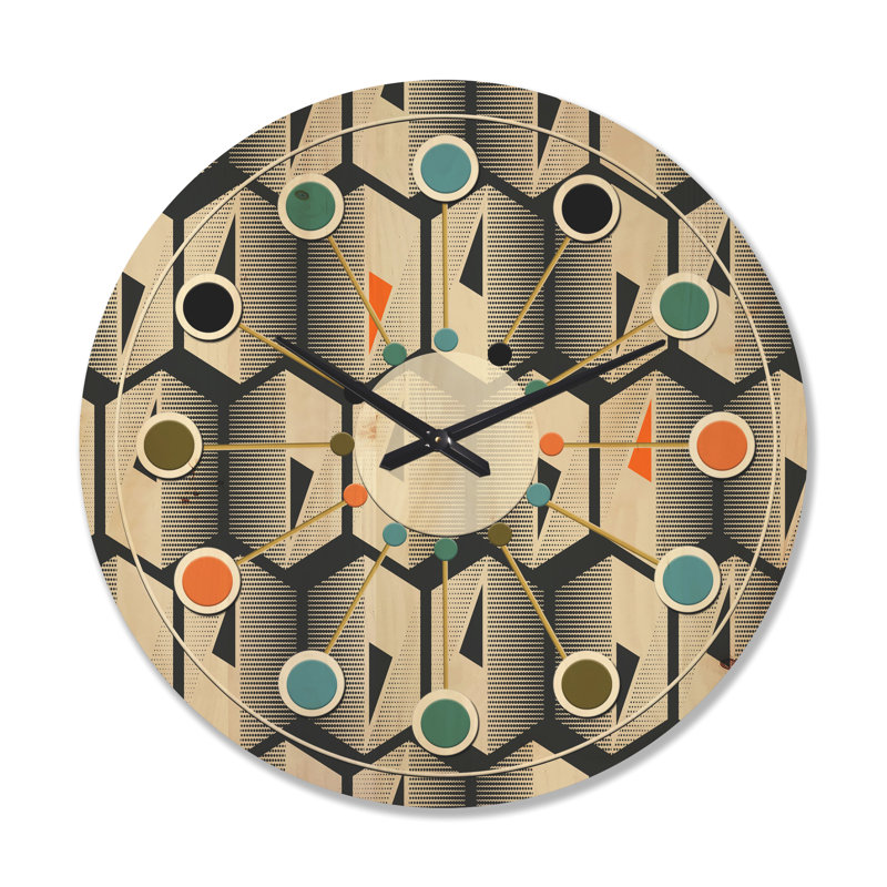 Horloge murale abstraite à triangles géométriques, Très grand