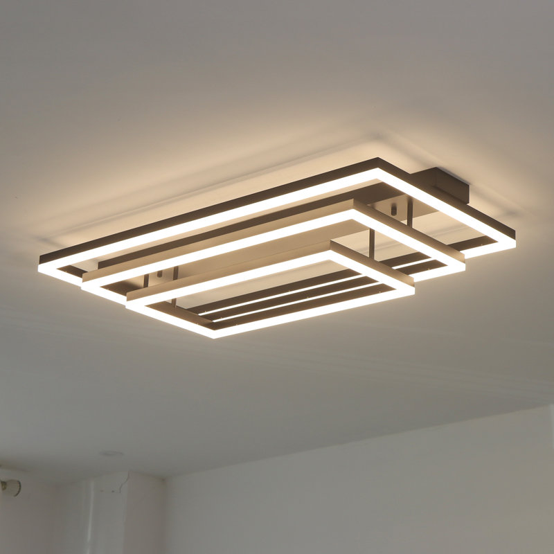Luminaire plafonnier rectangulaire encastré à DEL 39,4 po Mirvete, H 7,3 po x l 39,4 po x P 19,7 po, 100 watts