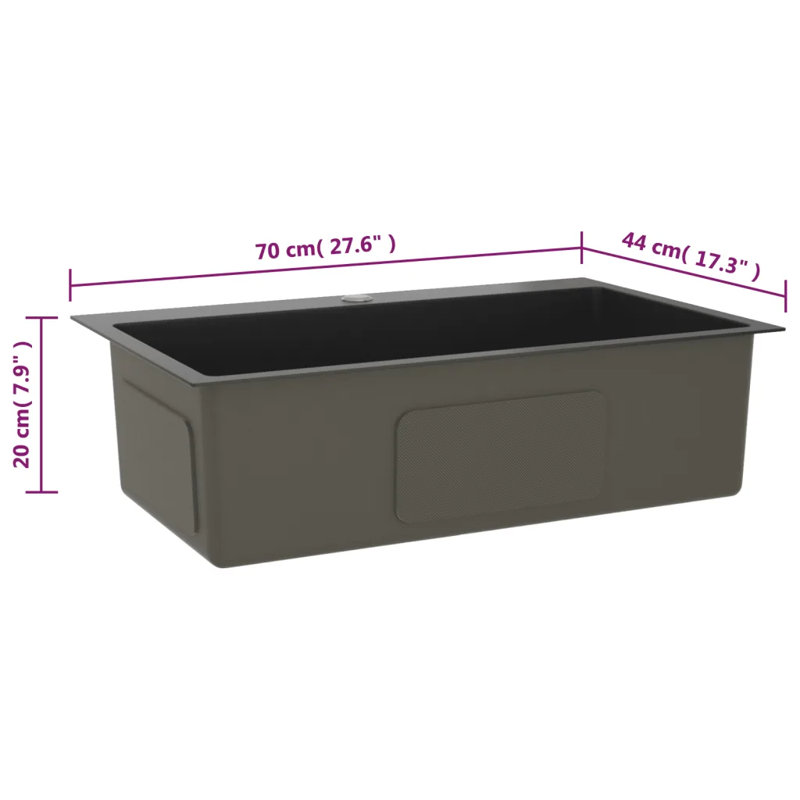 Medora Handmade Kitchen Sink Stainless Steel, Black