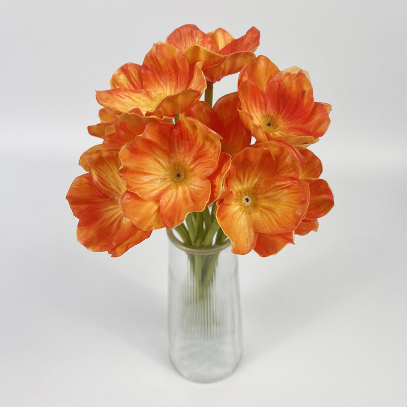 12 pièces de fleurs artificielles fausses fleurs de pavot, Orange
