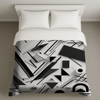 Housses de couette géométriques noires et blanches