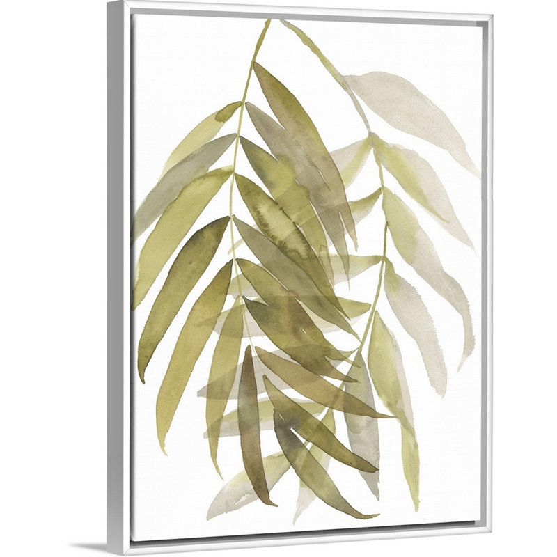 «Palm Embrace II», art mural sur toile, Toile avec cadre blanc, H 42 po x l 32 po
