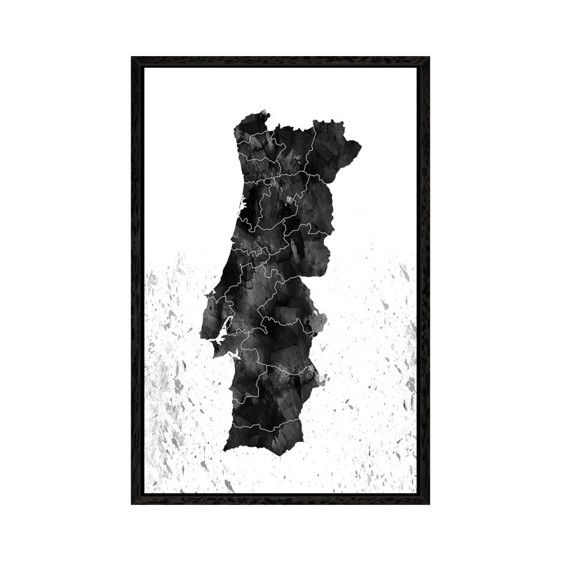 Portugal Black And White by WallDecorAddict - Wrapped Canvas Gallery-Wrapped Canvas Giclée, Black Framed Canvas