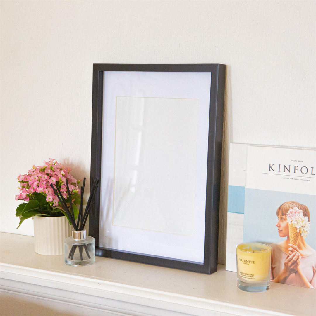 Nicola Spring - 2x Photo Frames with White A4 Mount - A3 (12" x 17") - Black