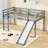 Twin Wood Low Loft Bed With Slide And Ladder-528724299