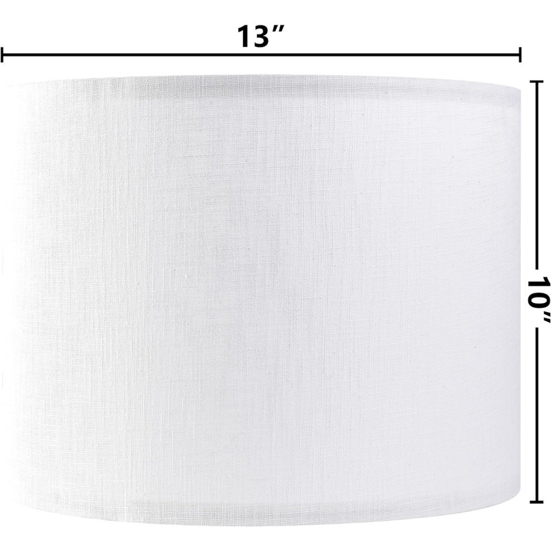 Abat-jour tambour en lin (araignée) H 10 "x l 13" en blanc