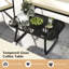 Ensemble de 8 meubles de patio avec table basse en verre trempé et chaises en rotin