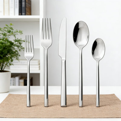40-Piece Silverware Set For 8, Premium Forged Stainless Steel Flatware Cutlery Set With Mirror Polish, Dishwasher Safe For Home, Wedding, And Entertaining