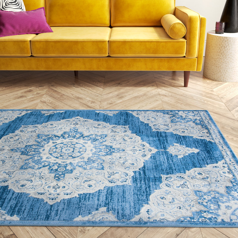 Tapis bleu / gris Arvillia802, Rectangle 9 pi x 12 pi